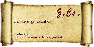 Zombory Csaba névjegykártya