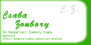 csaba zombory business card